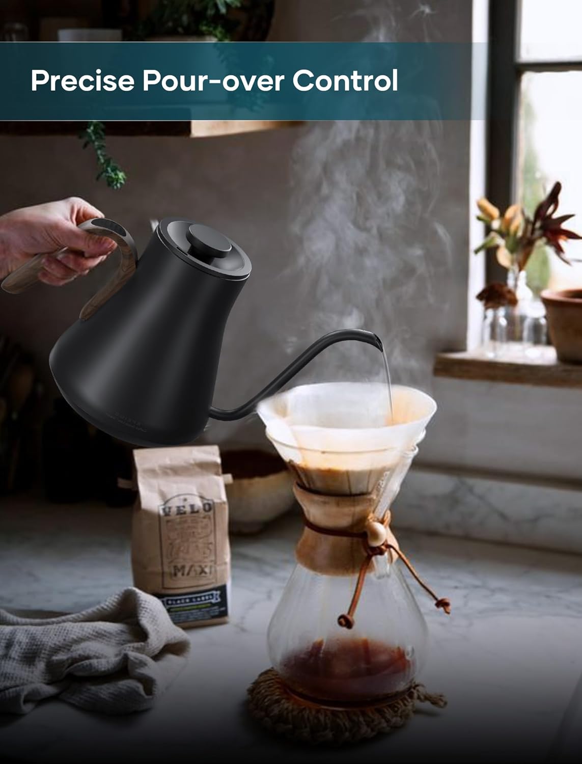 Precision Gooseneck Kettle Review: Quick Temp Control, Brew Timer - Image 2