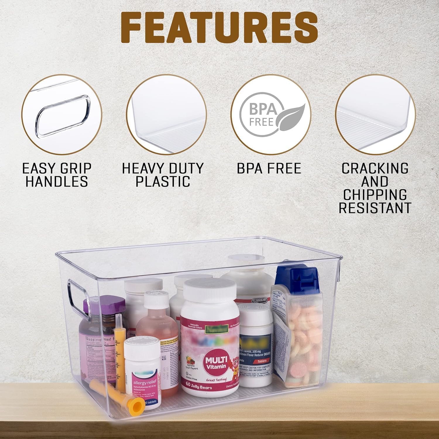 Clear Stackable Plastic Storage Bins with Lids for Kitchen & Pantry Organization. - Image 4