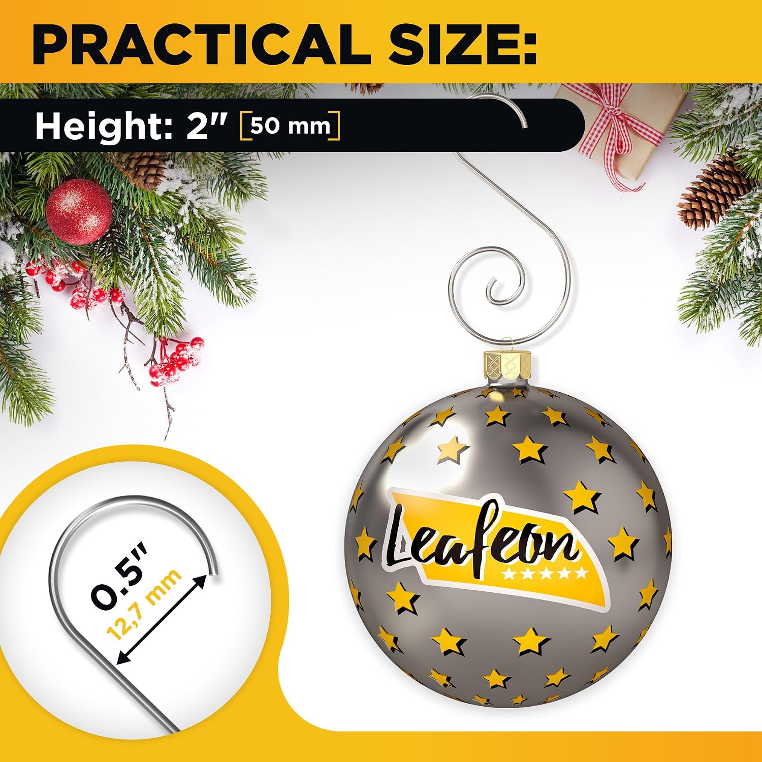 120 Silver S-Shape Hooks for Perfect Xmas Tree Ornament Display - Image 2