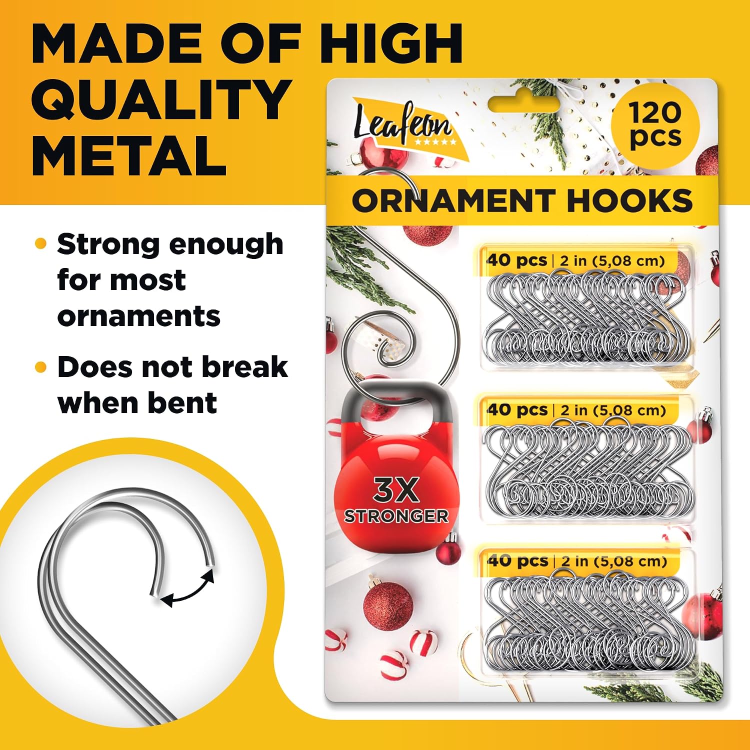 120 Silver S-Shape Hooks for Perfect Xmas Tree Ornament Display - Image 3