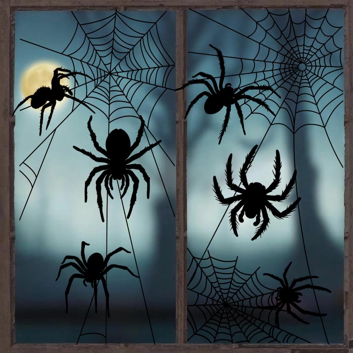 Reusable Static Halloween Spider Web Window Clings for Spooky Decor. - Image 3