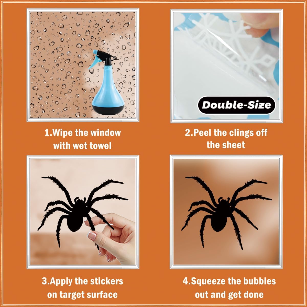 Reusable Static Halloween Spider Web Window Clings for Spooky Decor. - Image 5