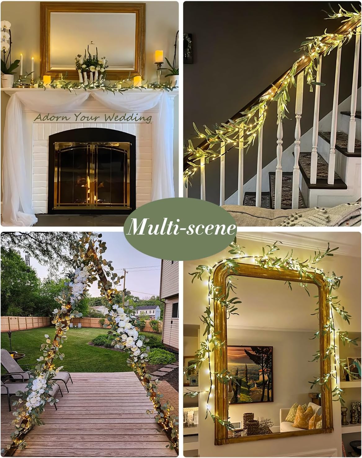 100 LED 6ft Battery Olive Garland Fairy Lights, Versatile Decor. - Image 6