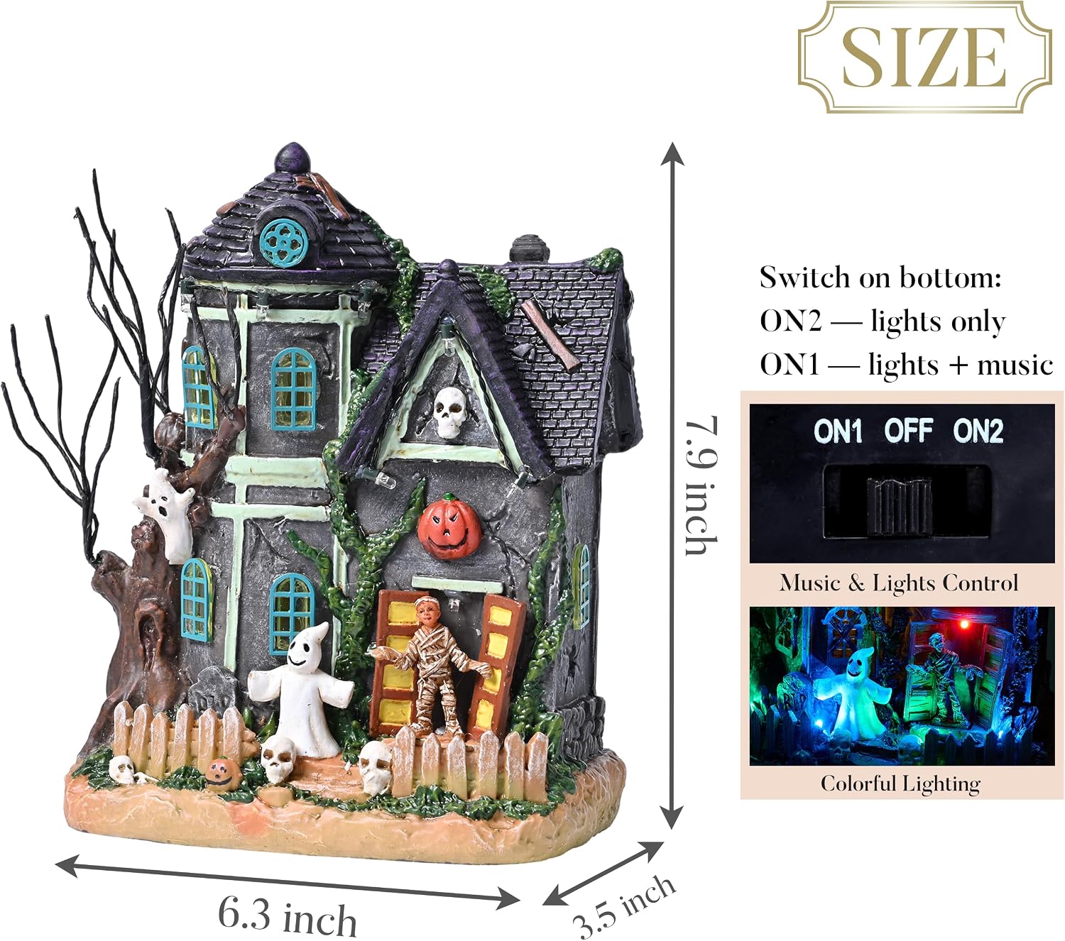 Valery Madelyn 8" Lighted Mummy's Haunted House Review: Music & LEDs - Image 5
