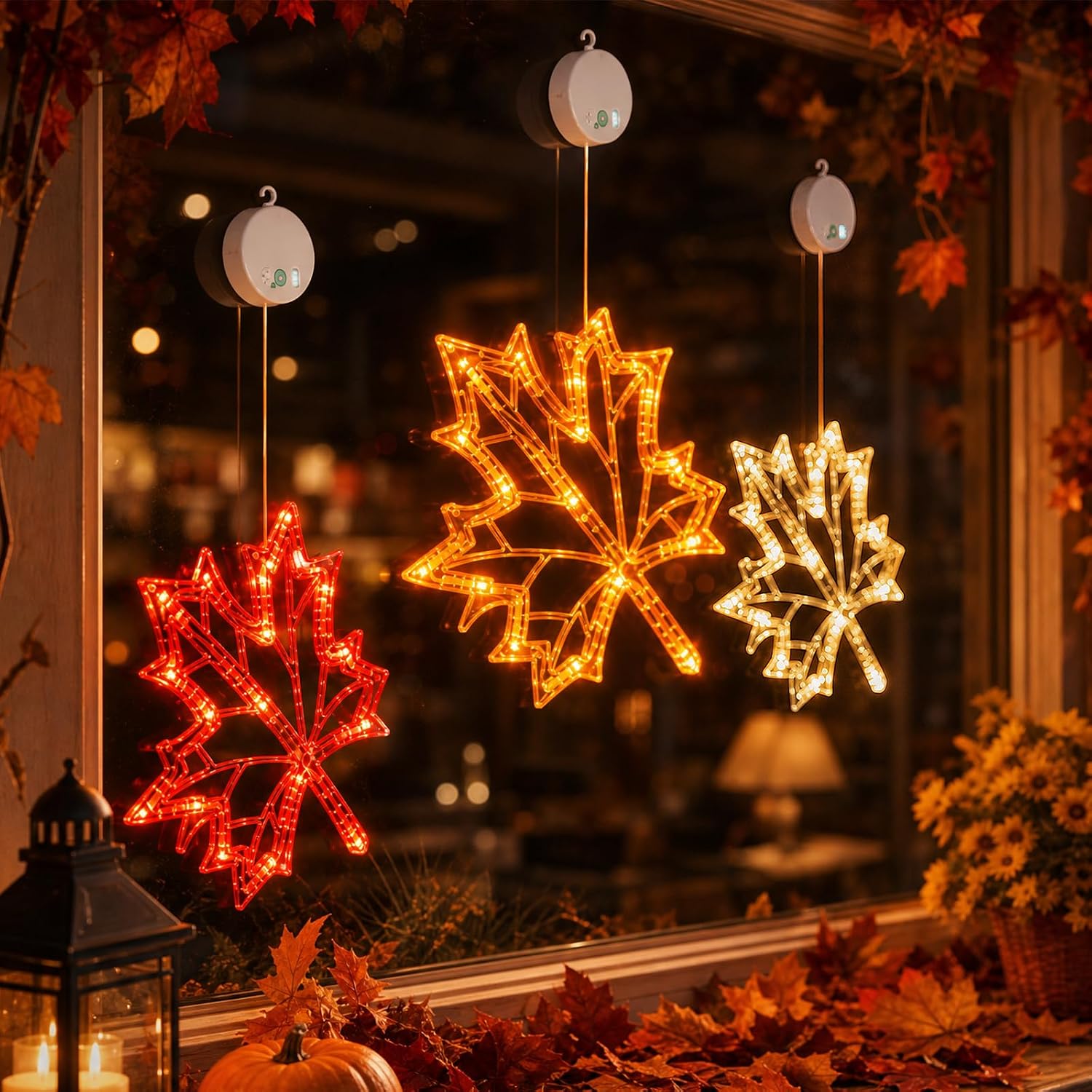 Review: Exclusive Fall/Thanksgiving Window LED Lights – Battery, Suction, Timer, Fade - Image 3