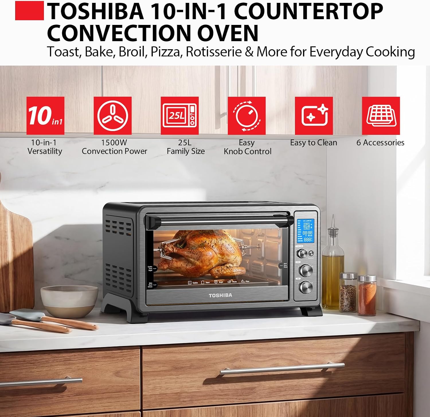 Toshiba 6-Slice 10-in-1 Convection Toaster Oven Review - Image 2