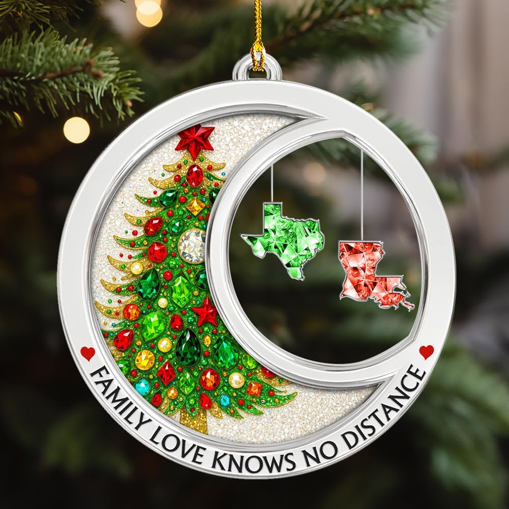 Personalized Acrylic Ornament: Family Love Knows No Distance Gift - Image 4