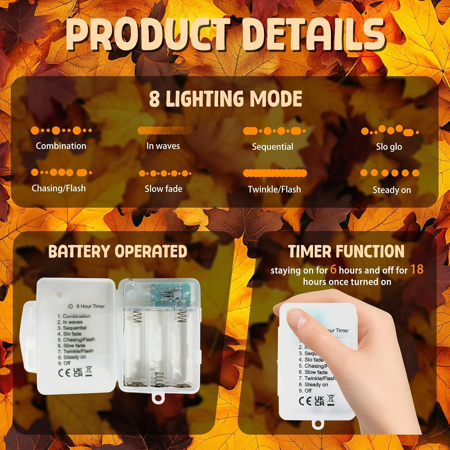 2026 Fall Decor Review: 9.8FT 20LED Battery Lights with Timer & 8 Modes - Image 3