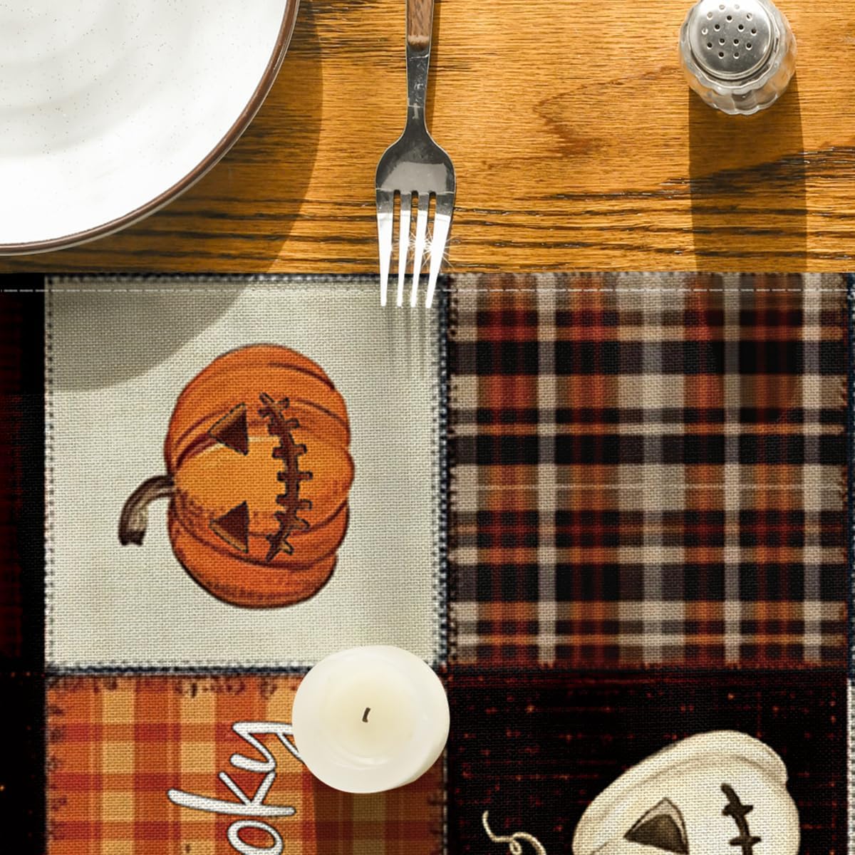 13x72 Halloween Table Runner: Spooky Black Cat Bat Pumpkin Home Decor - Image 4