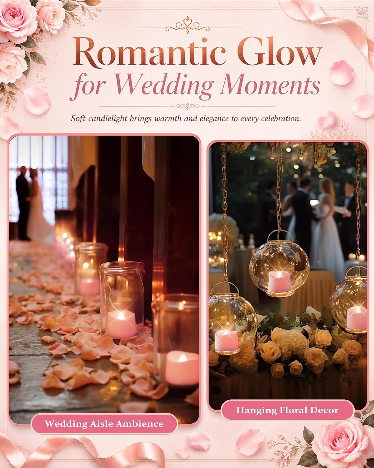 Pink Flickering Flameless LED Tealights (12-Pk): 200hr Valentine's Decor - Image 4