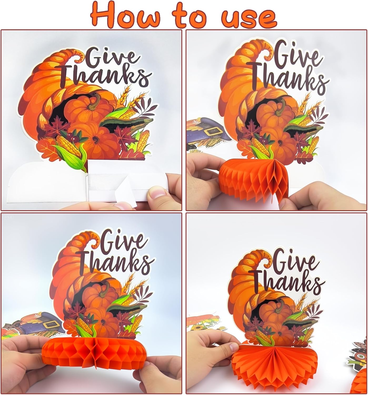 9 PC Honeycomb Thanksgiving Fall Table Decor | Centerpieces for Parties - Image 3