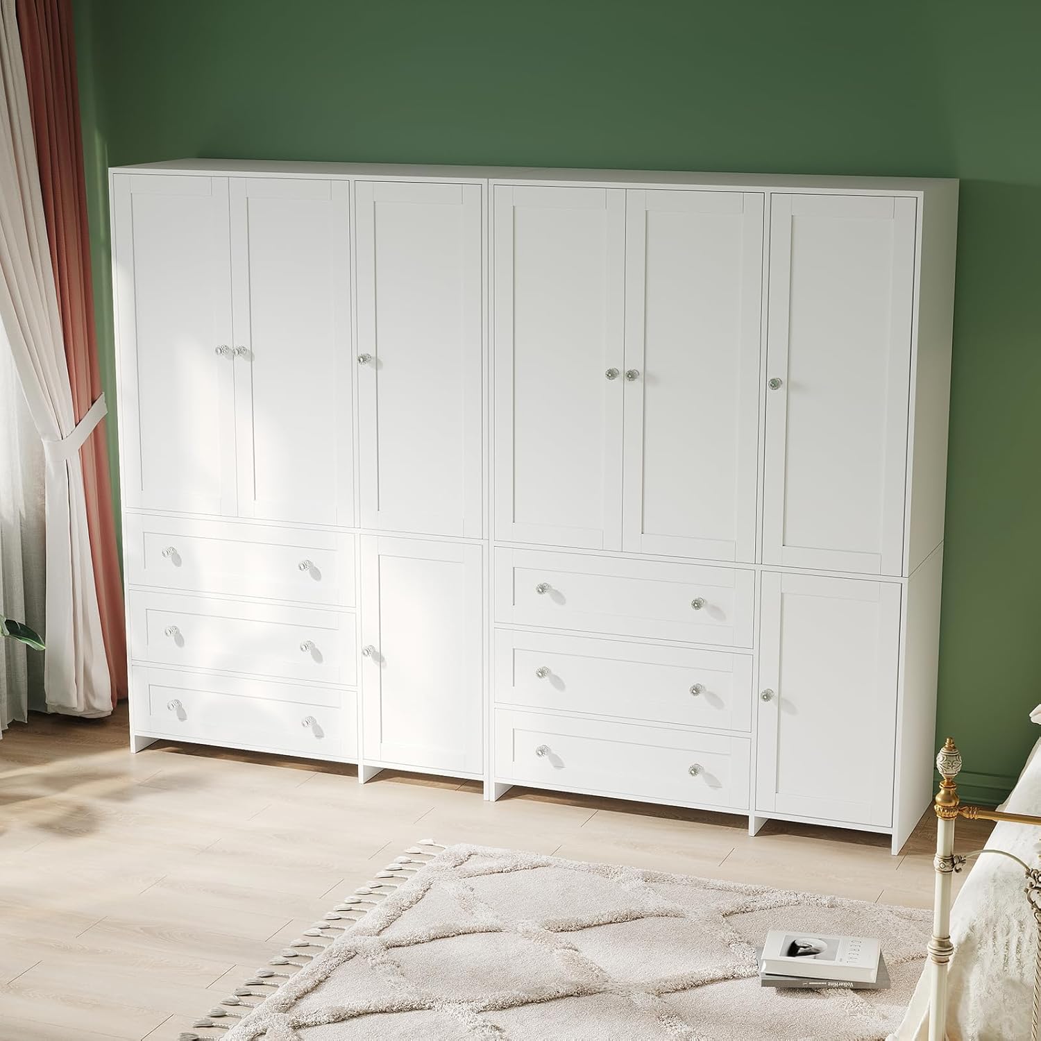 VOWNER 71" Large Wardrobe Review: 4 Doors, Mirror, 3 Drawers, Hanging Rod. - Image 7