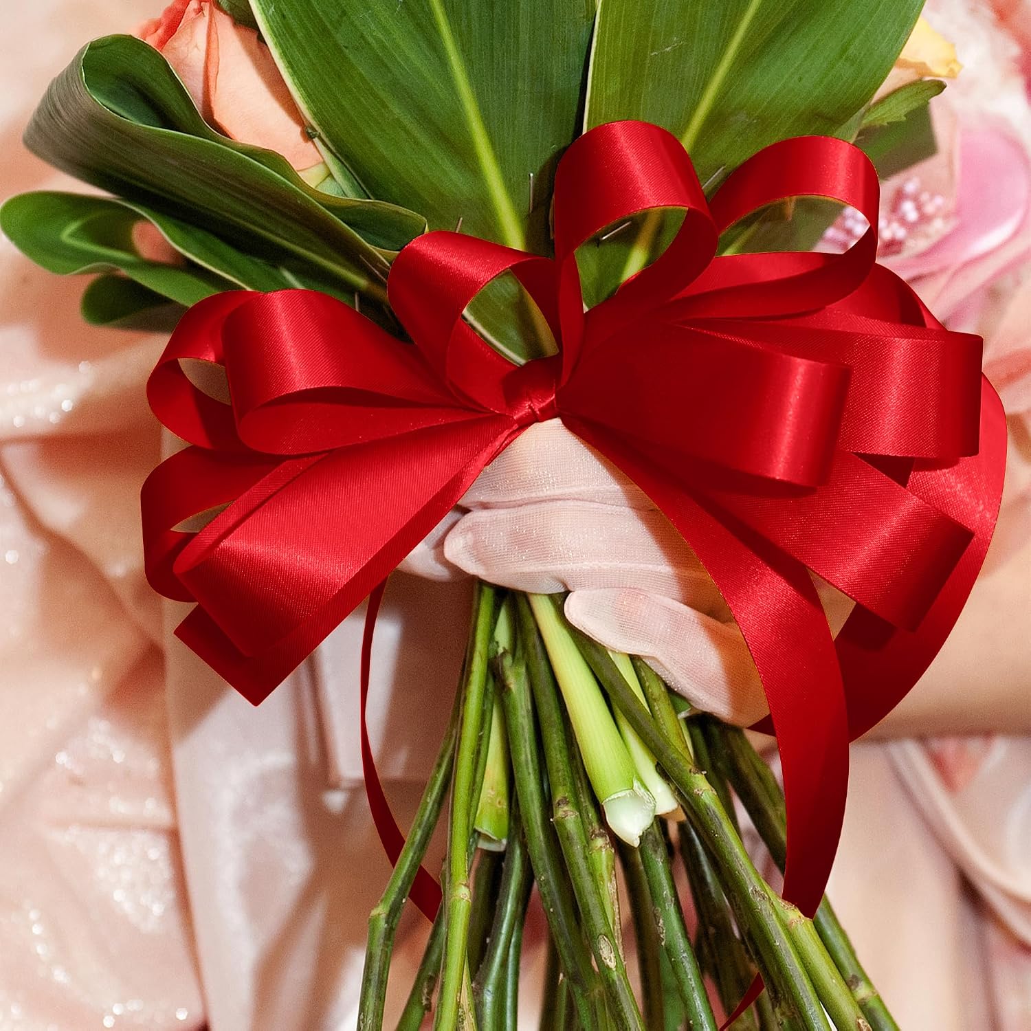 1.5"x30yd Red Satin Ribbon. Smooth, Glossy, Reinforced Edge. Xmas/V-Day Decor. - Image 5