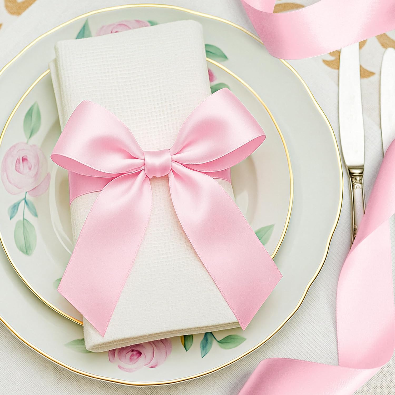 1.5"x30yd Pink Satin Ribbon: Smooth, Fade Resistant for Gifts, Weddings, Crafts. - Image 6