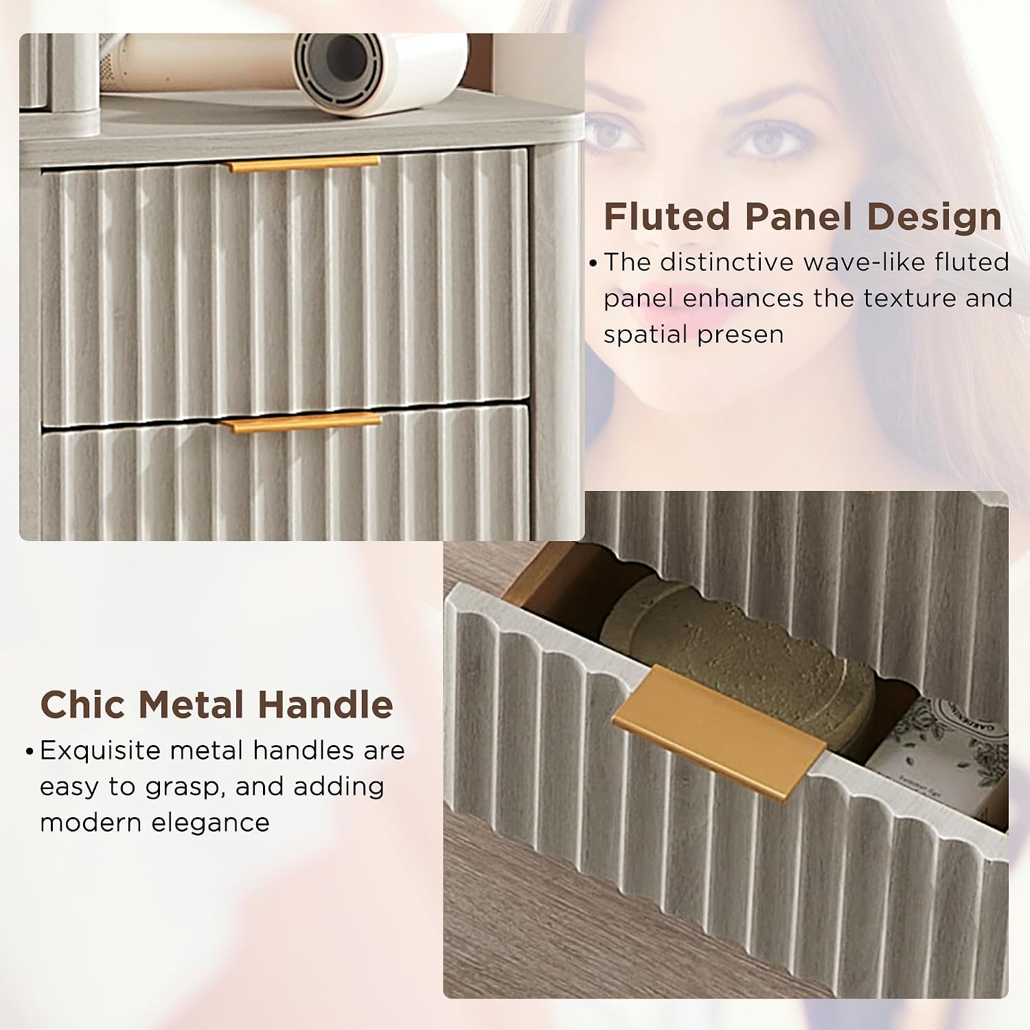 T4TREAM Fluted Vanity Review: Smart LED Mirror, Glass Top, Storage & Charging. - Image 5