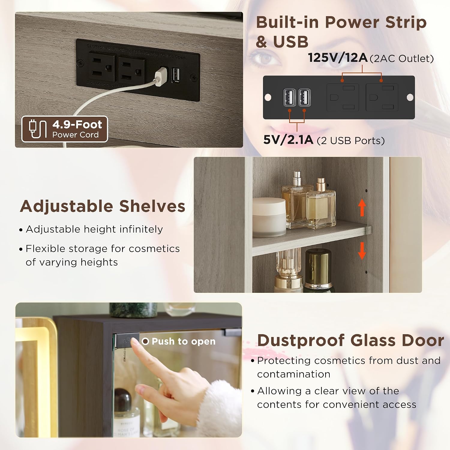 T4TREAM Fluted Vanity Review: Smart LED Mirror, Glass Top, Storage & Charging. - Image 6