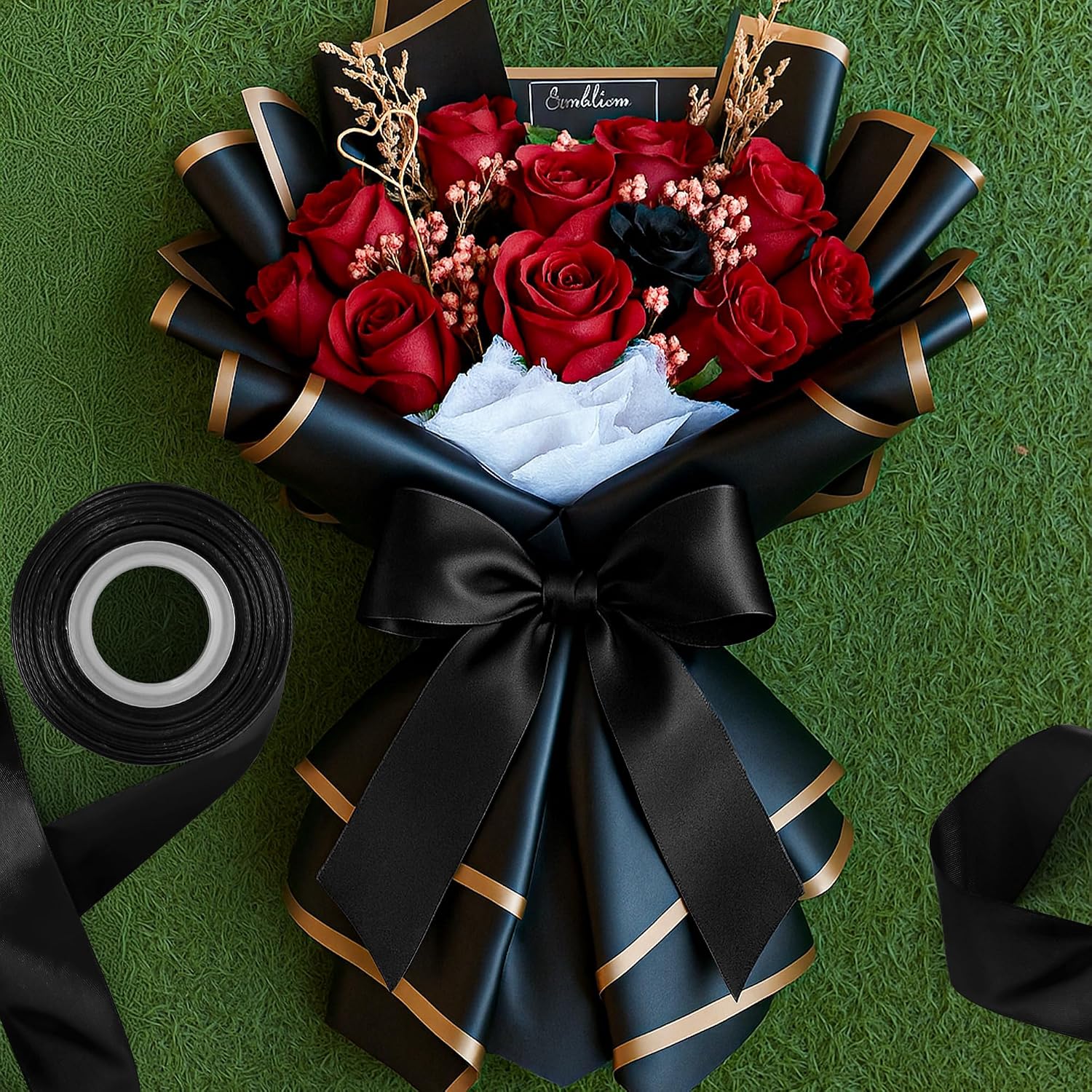 30yd x 1.5in Black Satin Ribbon. Glossy, Sturdy, Stitched Edge for Gifts & Decor. - Image 4