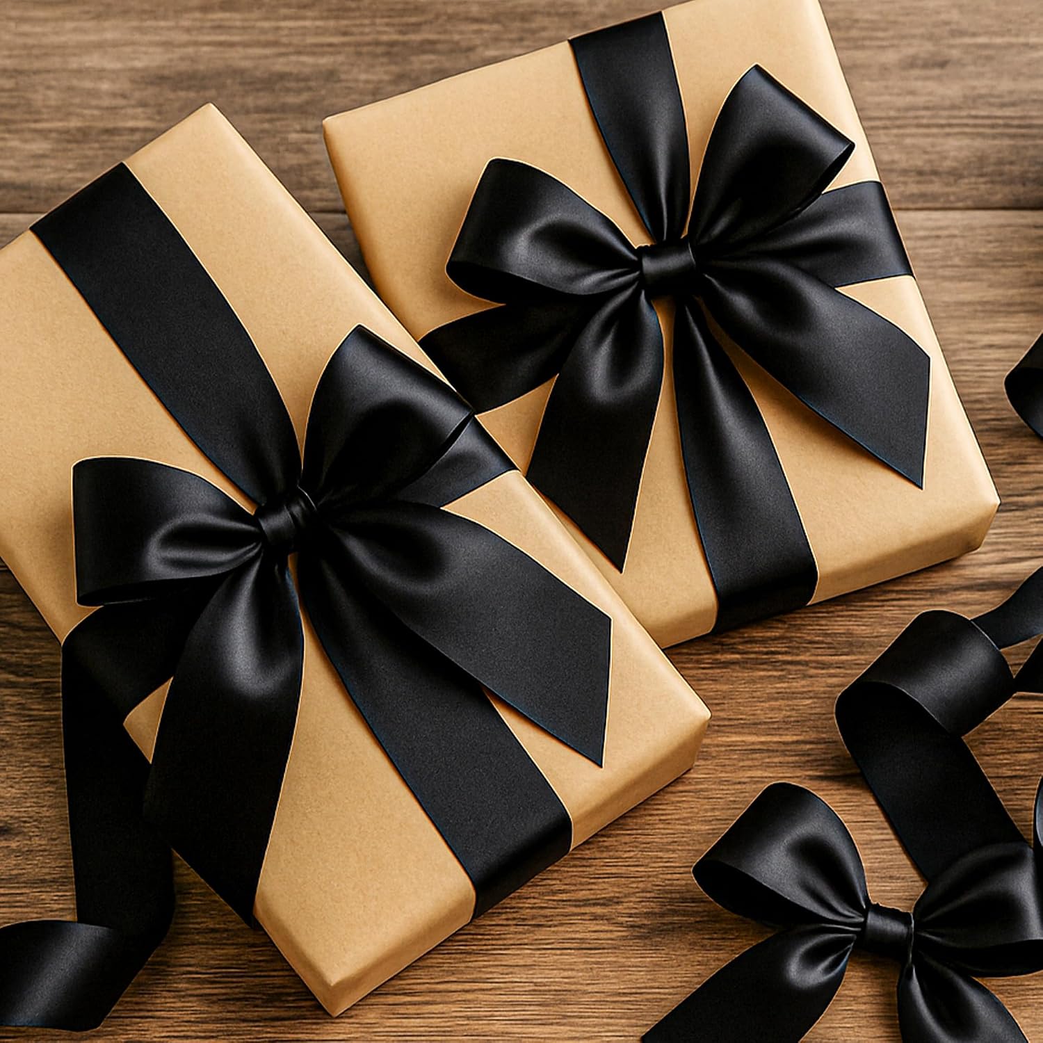 30yd x 1.5in Black Satin Ribbon. Glossy, Sturdy, Stitched Edge for Gifts & Decor. - Image 5