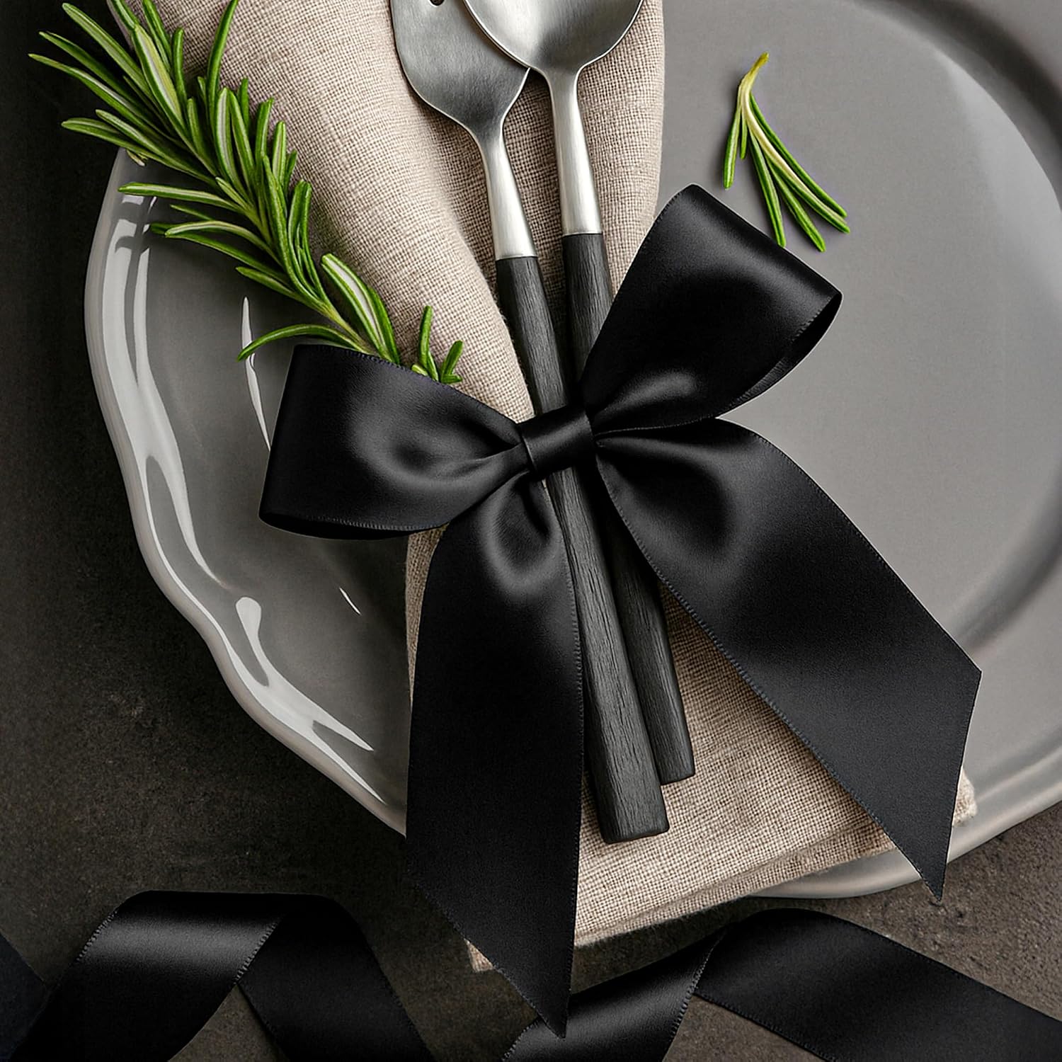 30yd x 1.5in Black Satin Ribbon. Glossy, Sturdy, Stitched Edge for Gifts & Decor. - Image 6