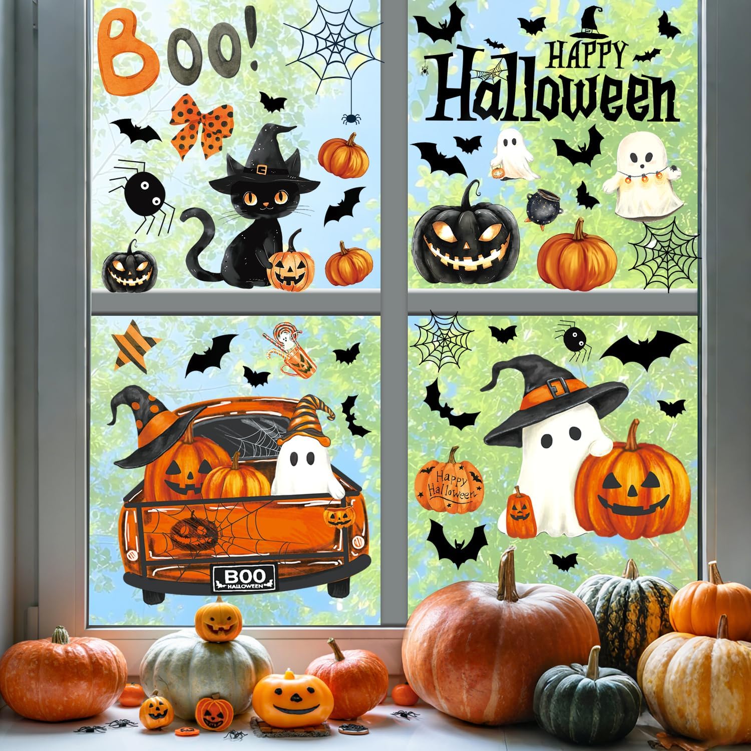 Halloween Ghost Pumpkin Window Clings for Glass Decor & Parties - Image 5