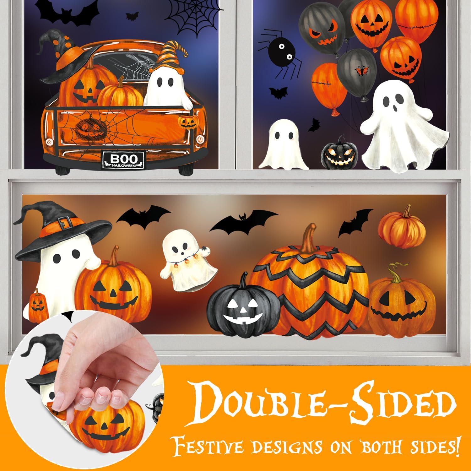 Halloween Ghost Pumpkin Window Clings for Glass Decor & Parties - Image 6