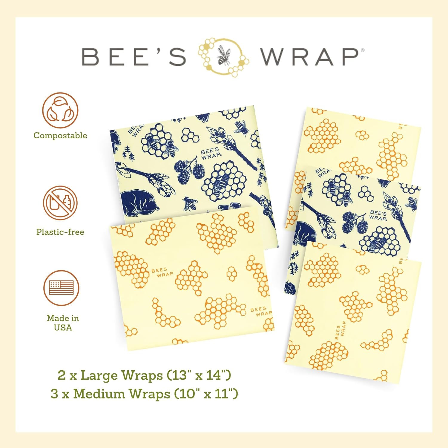Bee's Wrap 5-Pack Beeswax Food Wraps Review: Reusable & Plastic-Free. - Image 4