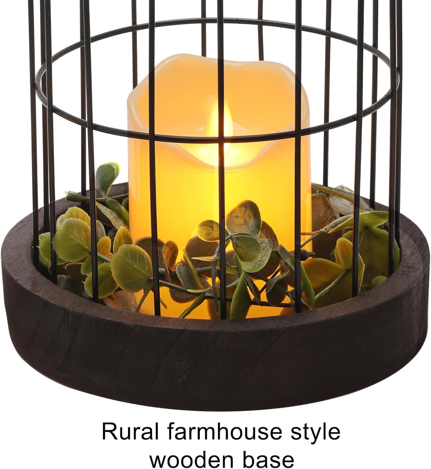 PHOSPHOR Farmhouse Lantern Set of 2 - Rustic Modern Indoor Decor - Image 3