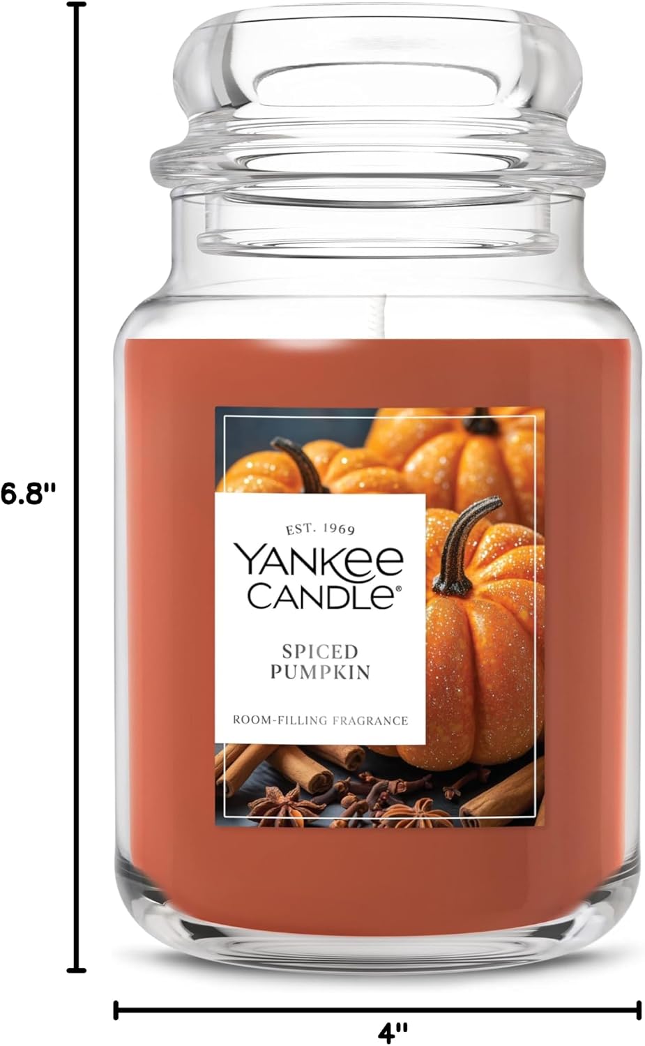 Yankee Candle Spiced Pumpkin Fall Candle, 22oz, 150 Hr Burn, Gift Fall Decor - Image 4