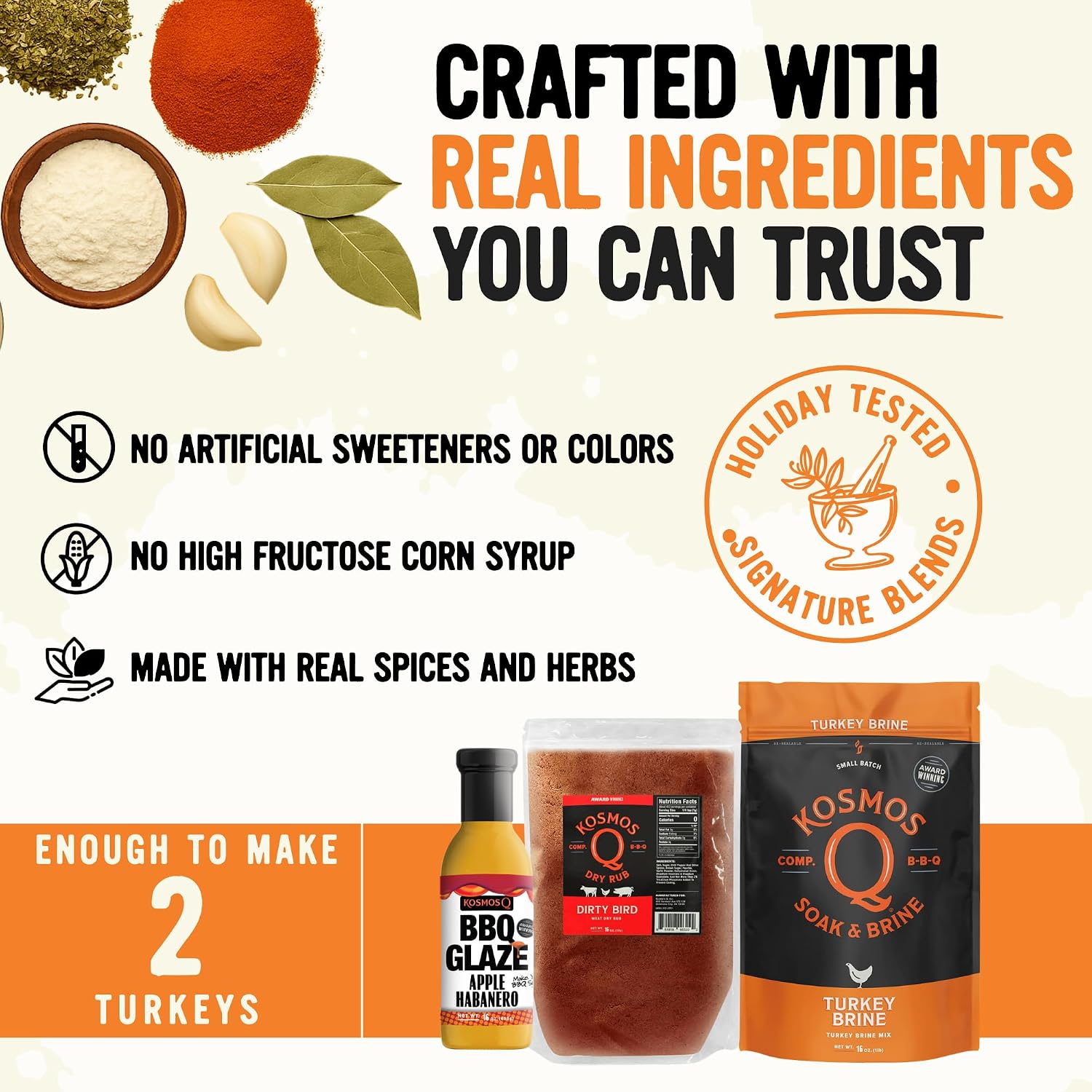 Kosmos Q Complete Turkey Brine Kit: Brine, Rub, Glaze for Smoked & Roasted Turkey - Image 5
