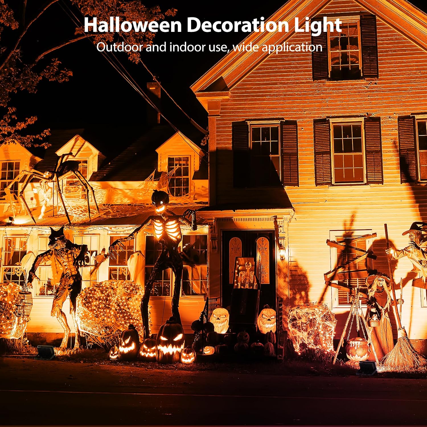 Onforu Orange LED Halloween Floodlights: 2-Pack, Auto Dusk/Dawn, IP65 Outdoor. - Image 4