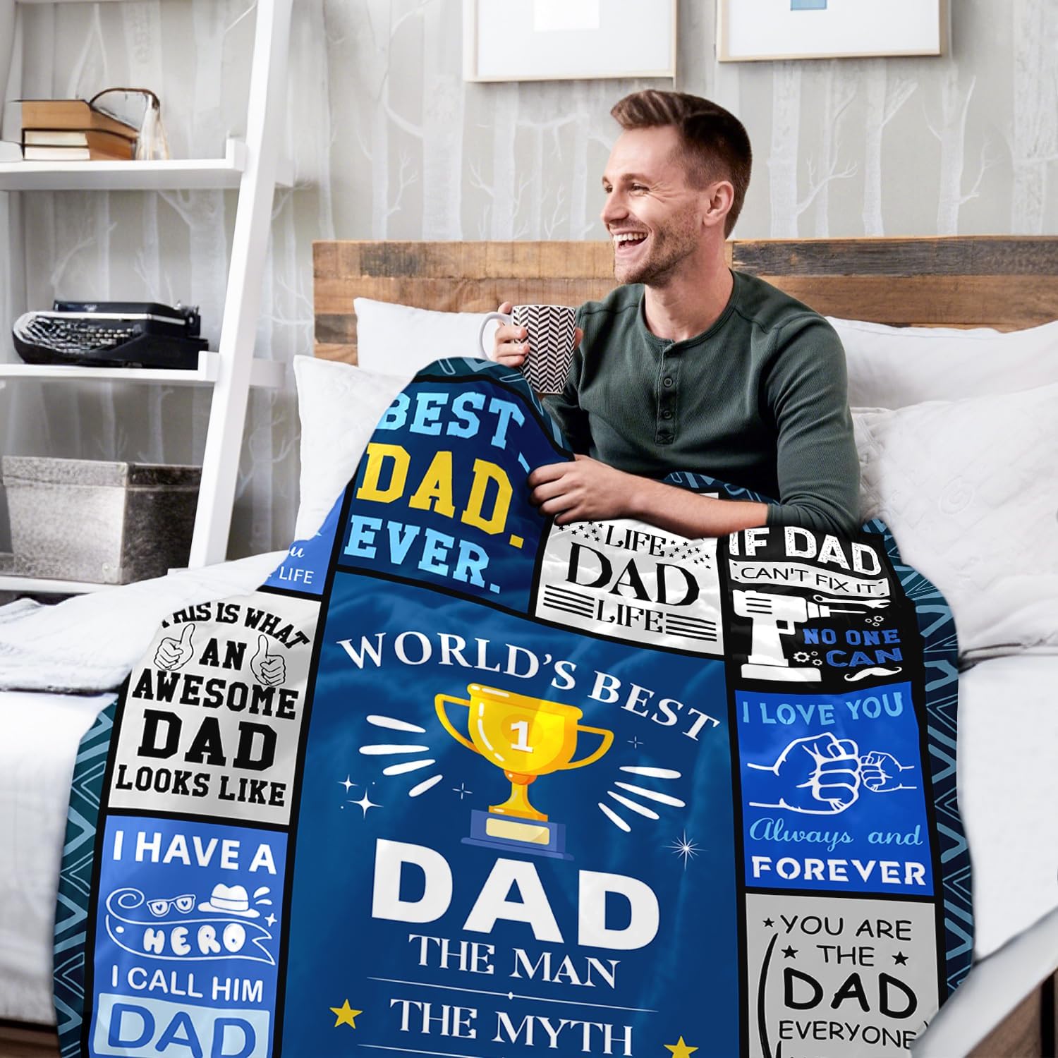 "Best Dad Ever" Cozy Blanket - Perfect Gift from Kids for Any Occasion. - Image 3