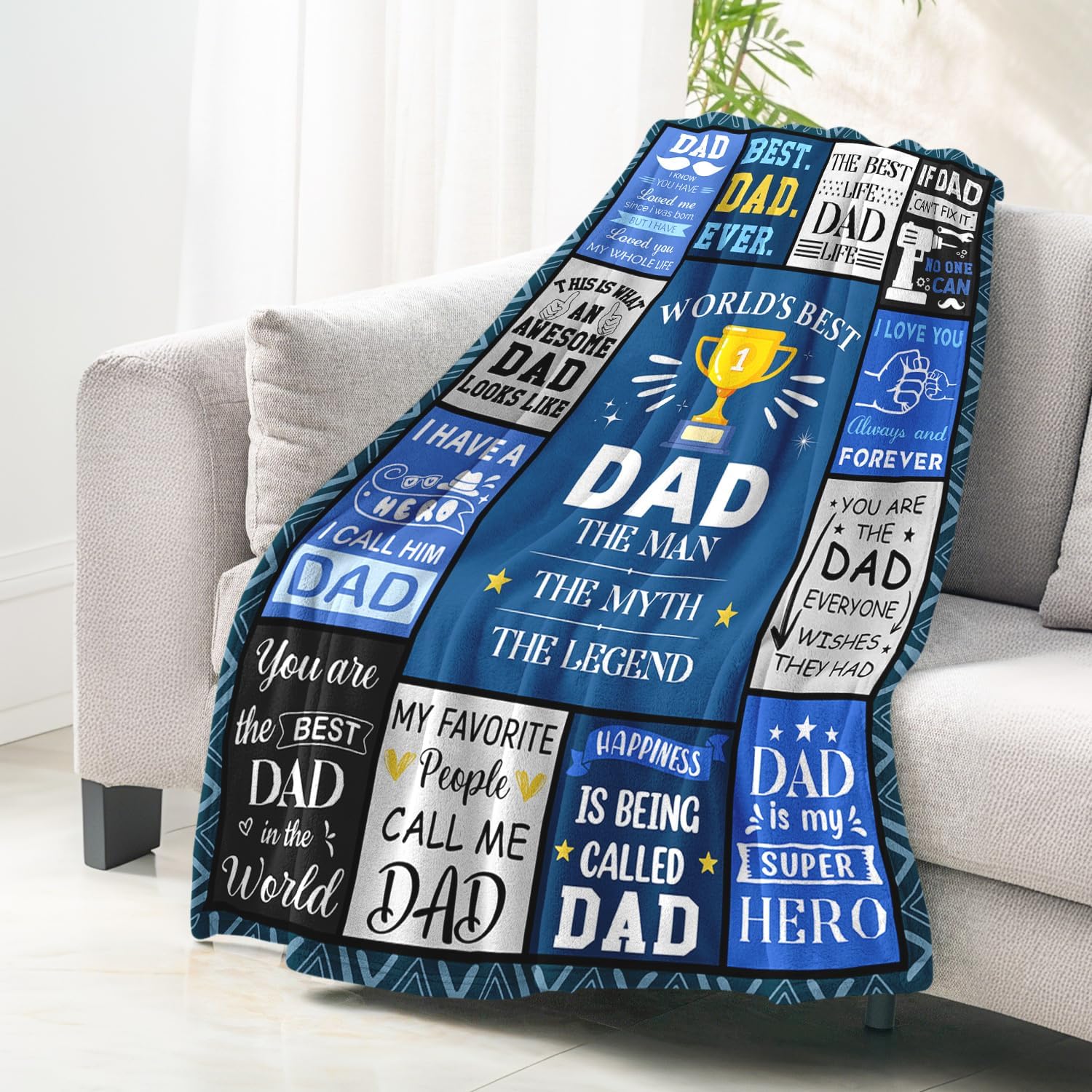 "Best Dad Ever" Cozy Blanket - Perfect Gift from Kids for Any Occasion. - Image 6