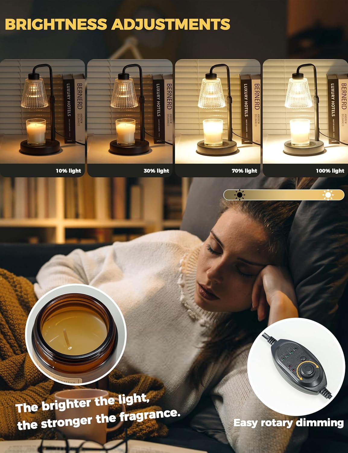 Dimmable Candle & Wax Warmer Lamp with Timer. Home Decor & Gifts. - Image 4