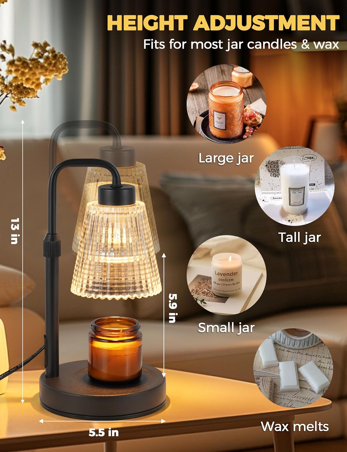 Dimmable Candle & Wax Warmer Lamp with Timer. Home Decor & Gifts. - Image 5