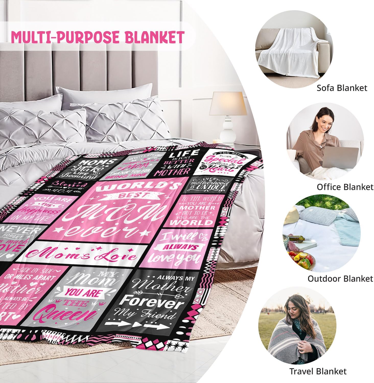 Best Mom Ever Blanket: Soft, Cozy Gift from Daughter for Any Occasion - Image 4
