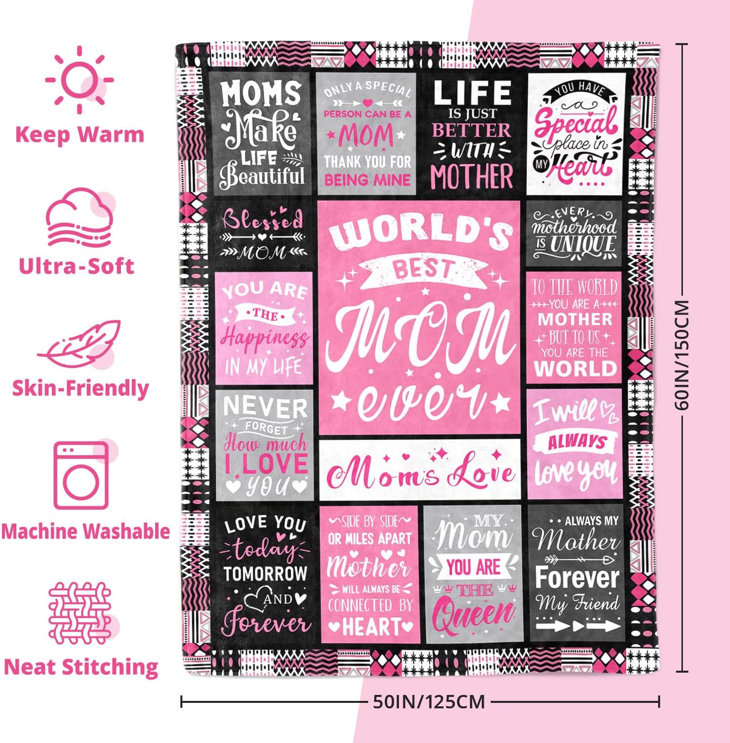 Best Mom Ever Blanket: Soft, Cozy Gift from Daughter for Any Occasion - Image 5