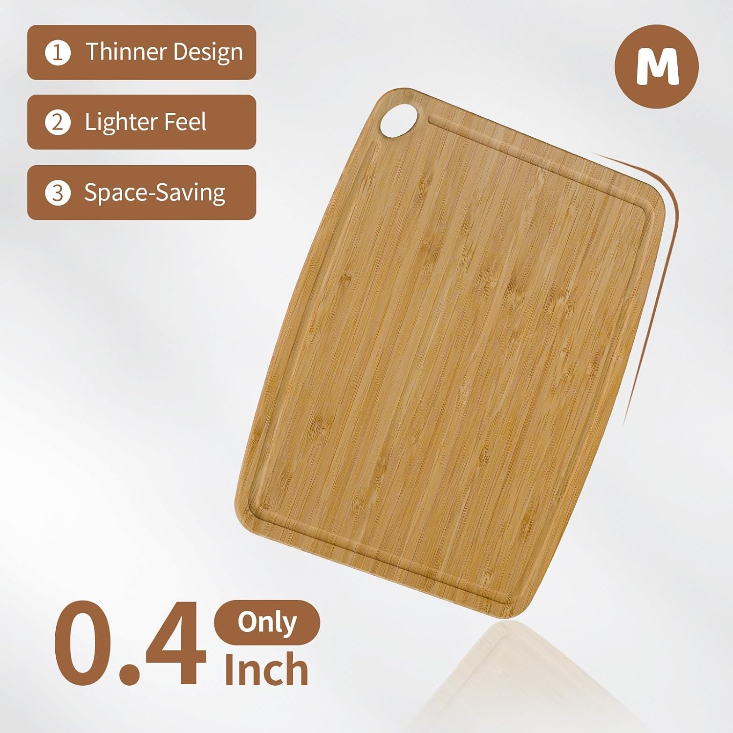 Dishwasher Safe Bamboo Kitchen Board: Reversible, Groove, Knife-Friendly, Lightweight - Image 2