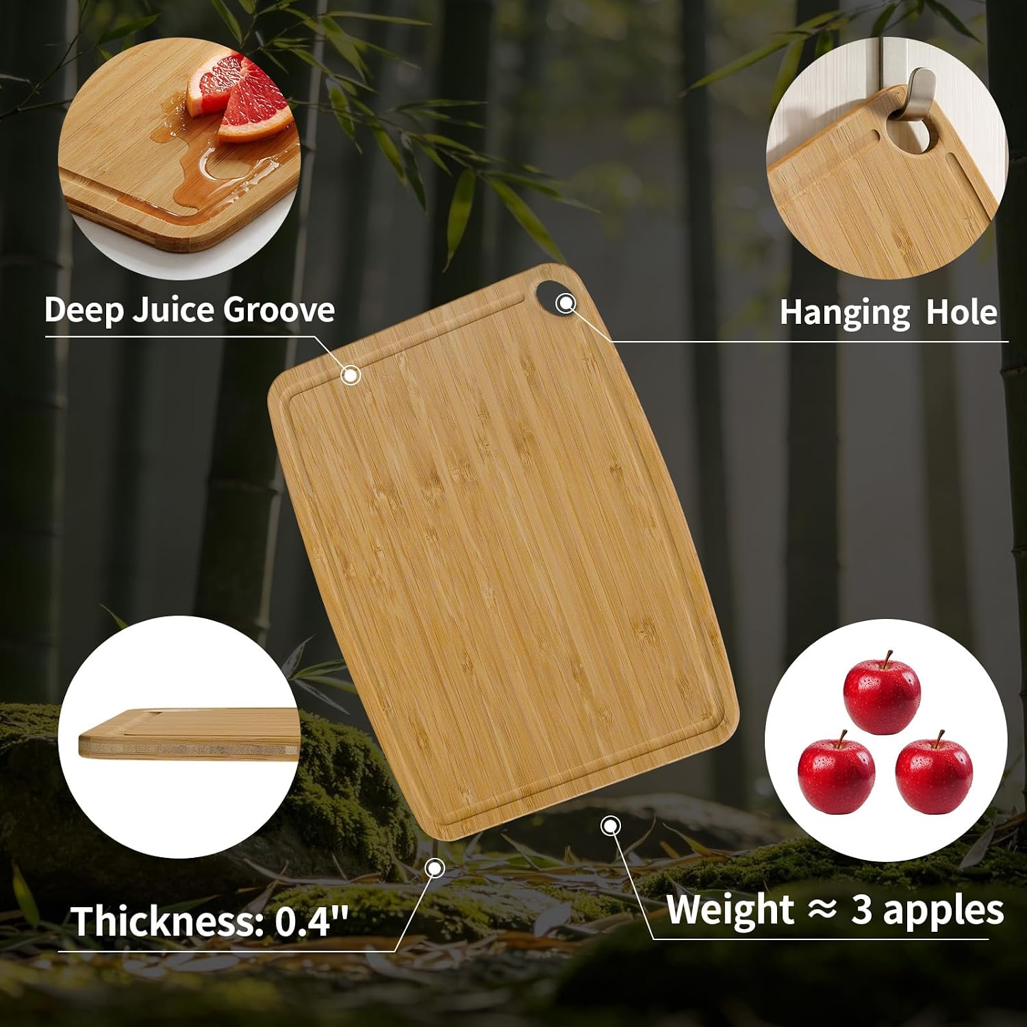 Dishwasher Safe Bamboo Kitchen Board: Reversible, Groove, Knife-Friendly, Lightweight - Image 6