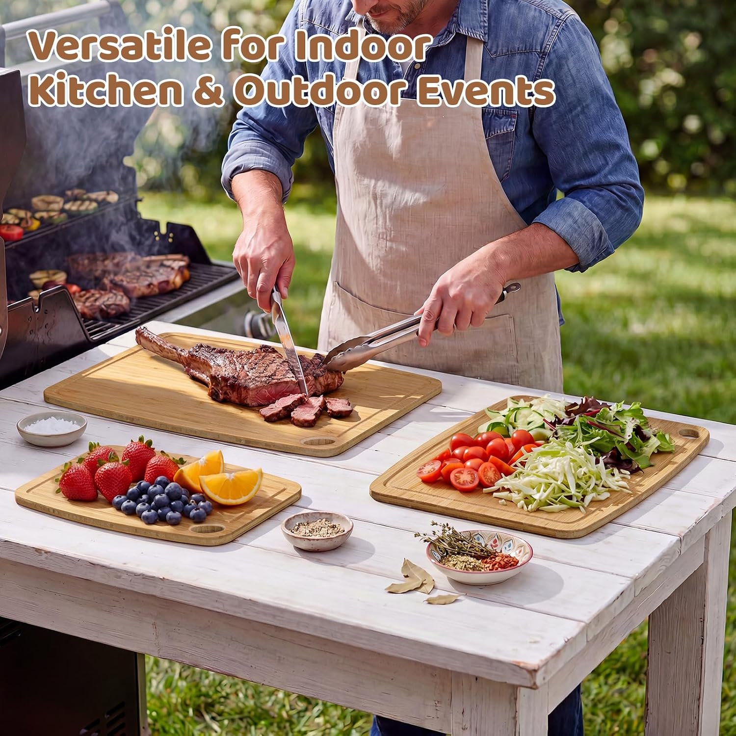 Dishwasher Safe Bamboo Kitchen Board: Reversible, Groove, Knife-Friendly, Lightweight - Image 7
