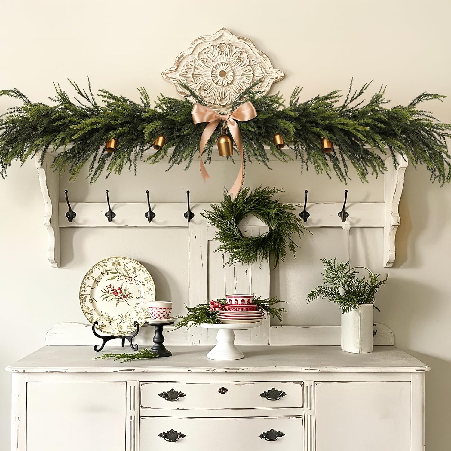 12 Pcs 24'' Real Touch Faux Pine Stems for Christmas Decor - Image 3