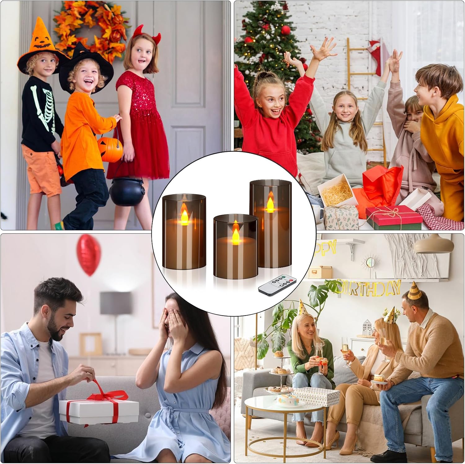 wemarry Gray Warm Flameless Candles Review: Remote, Timer, 3-Pack, Fall Decor - Image 3