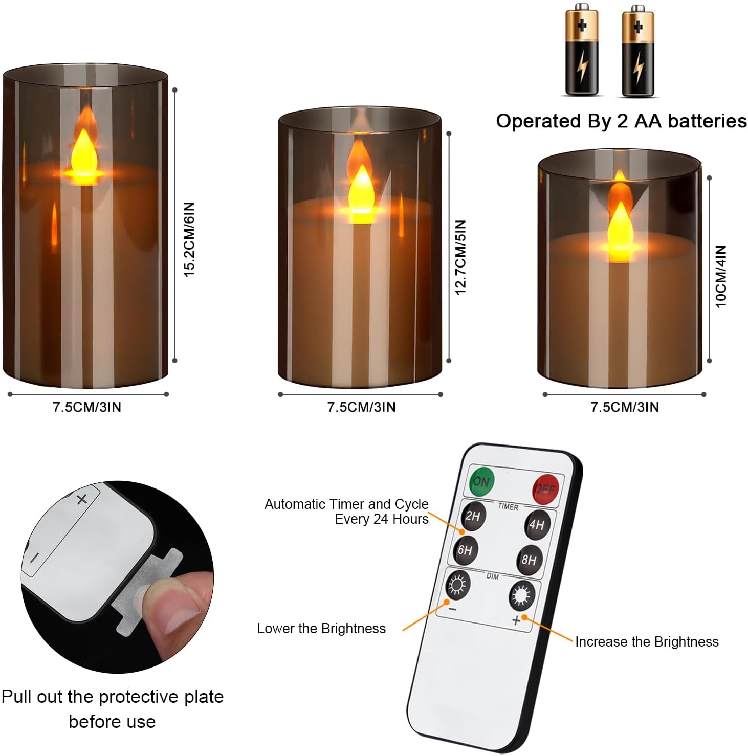 wemarry Gray Warm Flameless Candles Review: Remote, Timer, 3-Pack, Fall Decor - Image 6