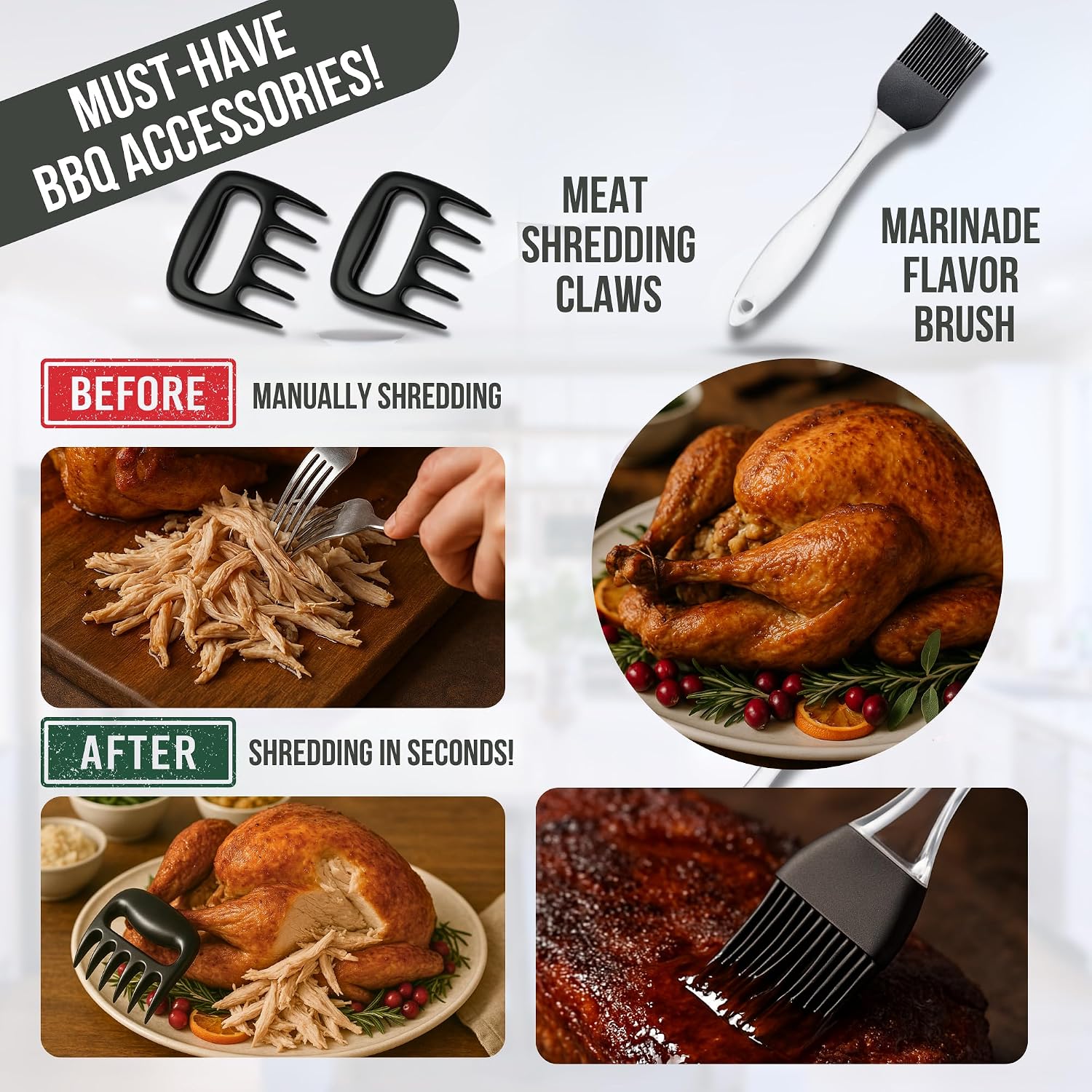 <p><strong>Pro Turkey Injector Kit: 2oz SS, Leak-Proof. Includes Claws & Basting Brush.</strong></p> - Image 4