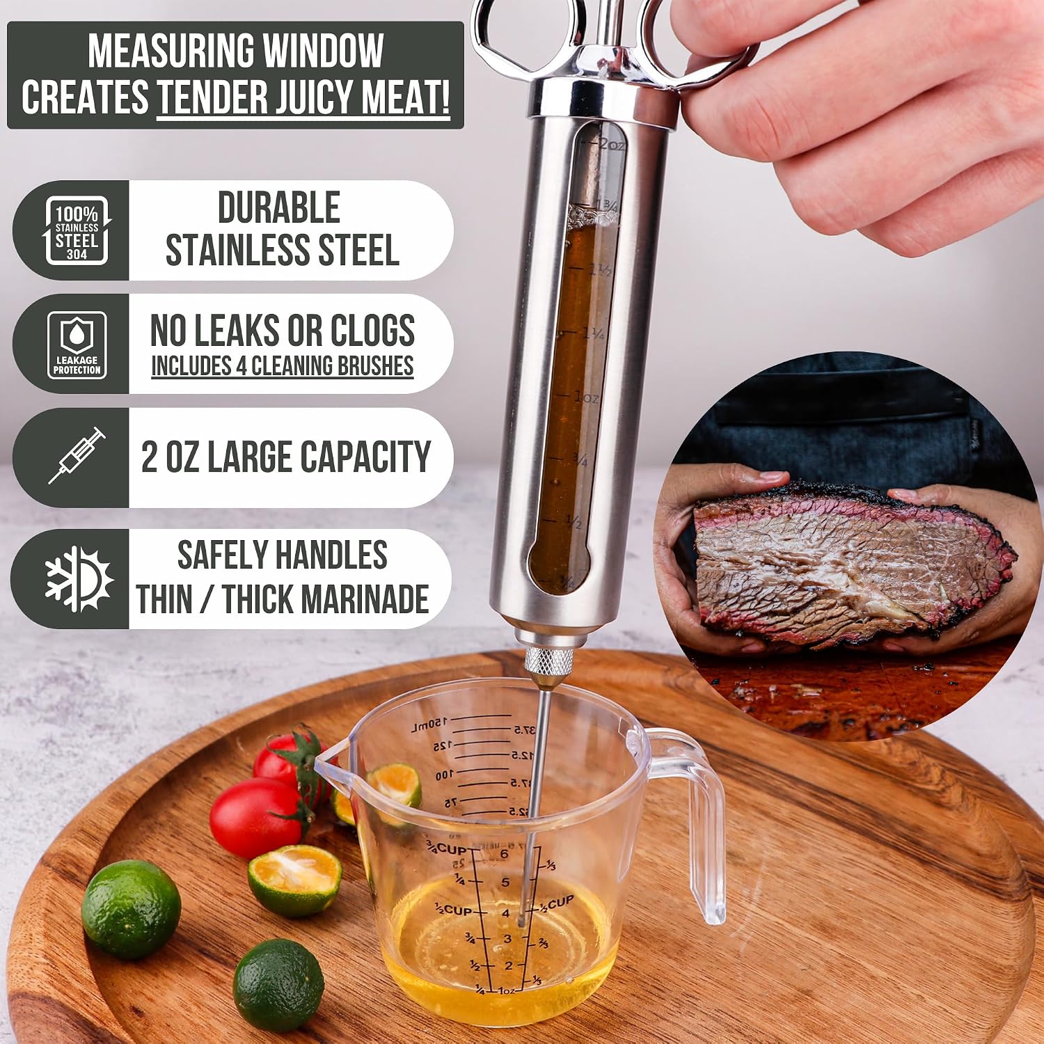 <p><strong>Pro Turkey Injector Kit: 2oz SS, Leak-Proof. Includes Claws & Basting Brush.</strong></p> - Image 5