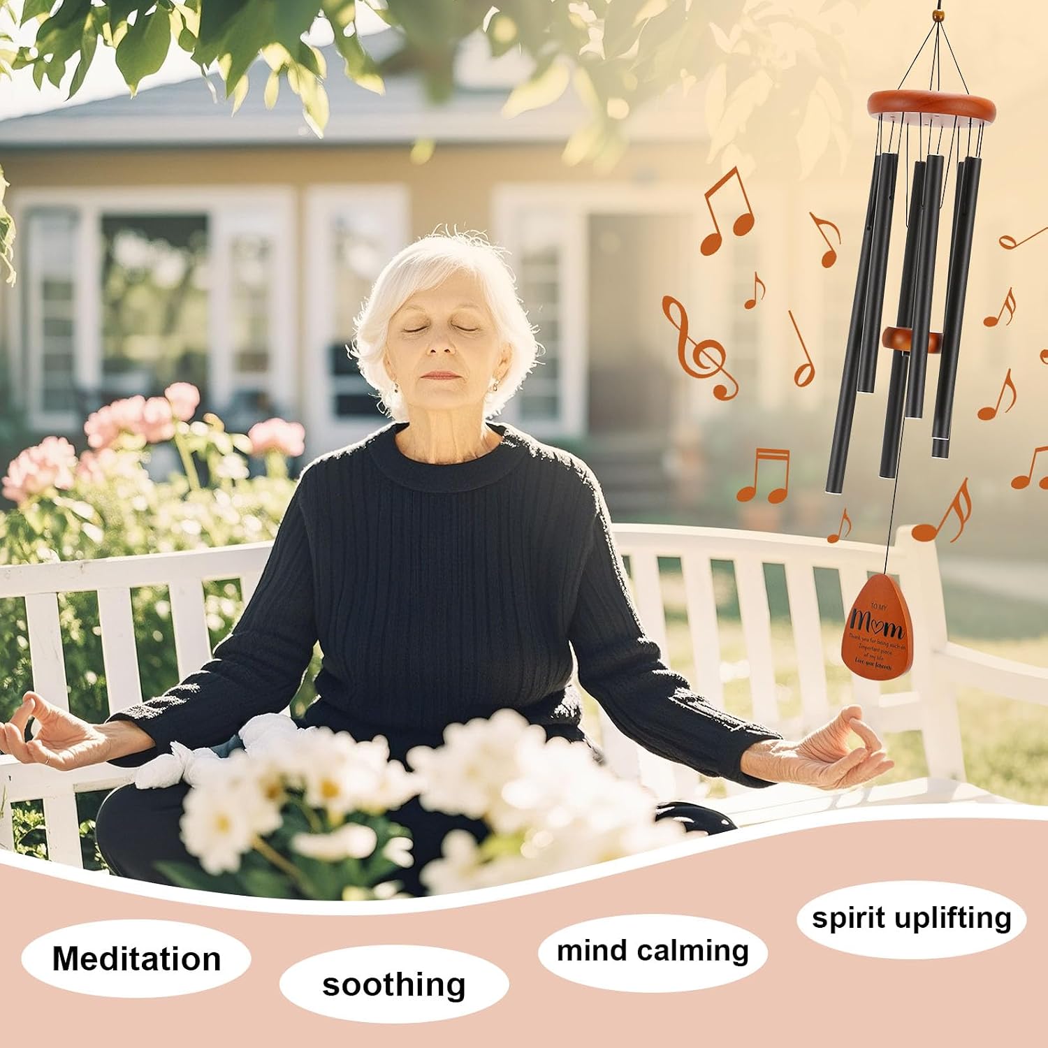 32" Wind Chimes: Gift for Mom - Birthday, Mother's Day & Holiday Home Decor - Image 3