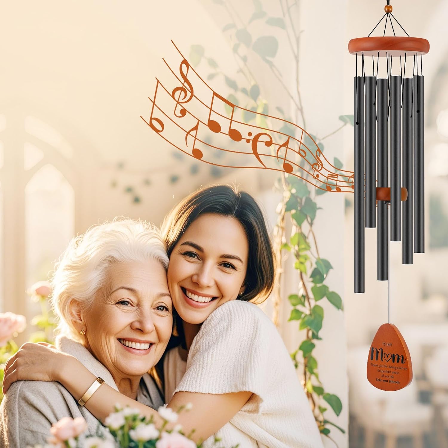32" Wind Chimes: Gift for Mom - Birthday, Mother's Day & Holiday Home Decor - Image 5