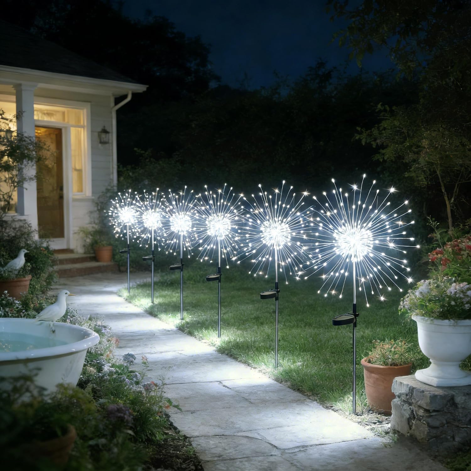 Solar Outdoor Waterproof Twinkling Firework Fairy Garden Lights, 8 Modes. - Image 6
