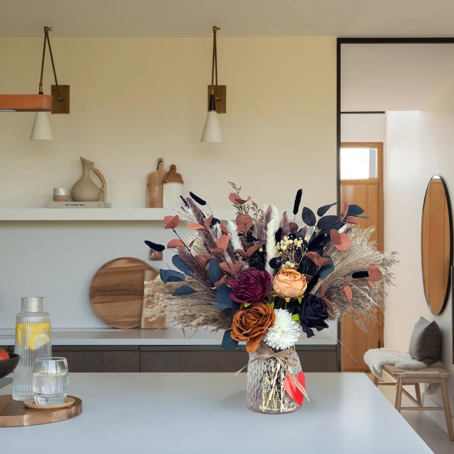 Fall Dried & Faux Floral Centerpieces: Deluxe Table Decor for Holidays & Home. - Image 6