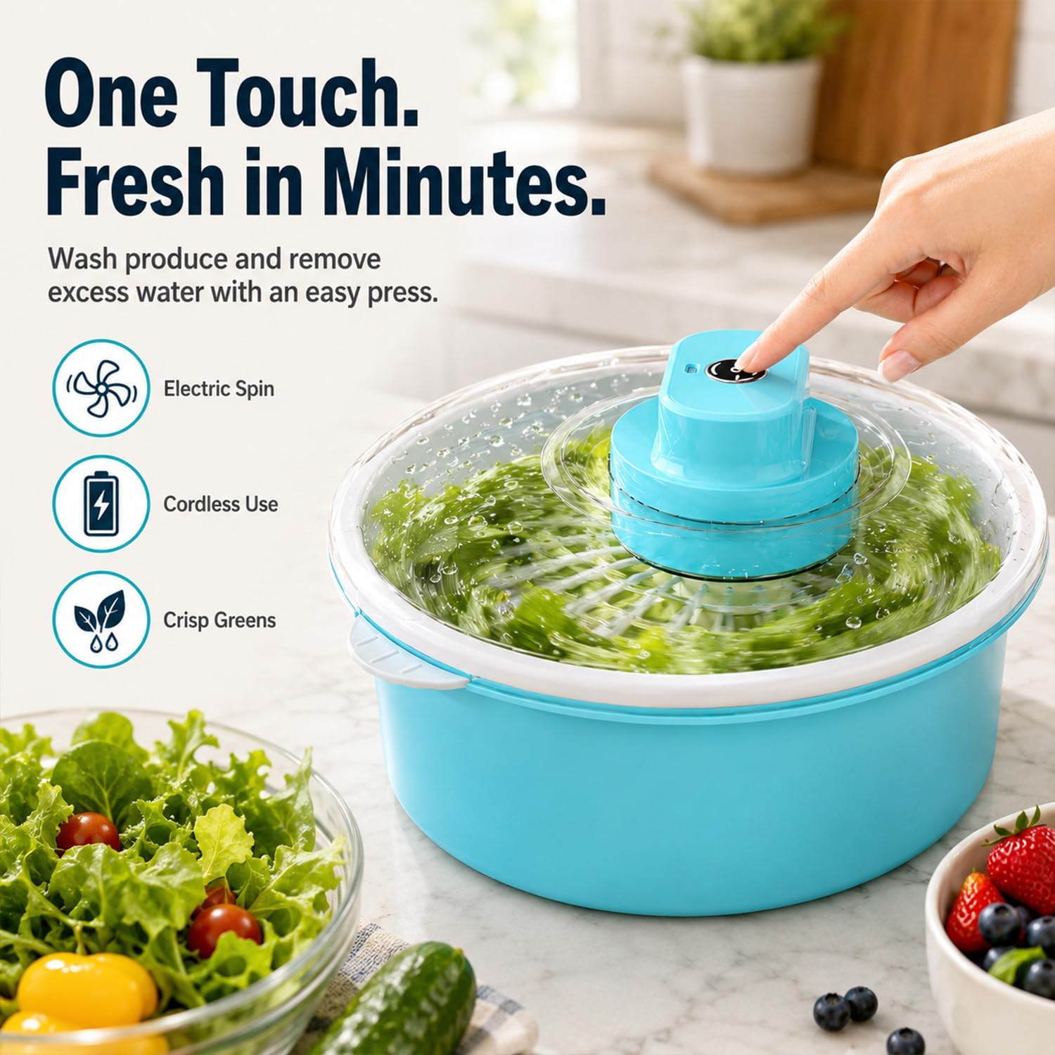 Review: Electric Cordless Salad Spinner & Washer - Image 3