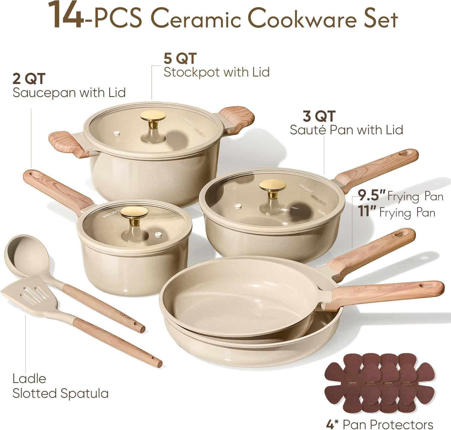 CAROTE 14pc PFAS-Free Ceramic Cookware Review: Healthy, Induction, Easy Clean. - Image 2